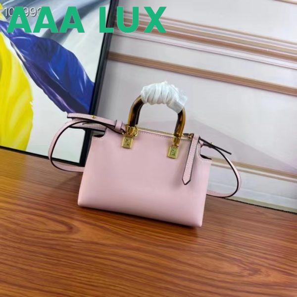 Replica Fendi Women FF By The Way Mini Small Boston Bag Light Pink Leather 5