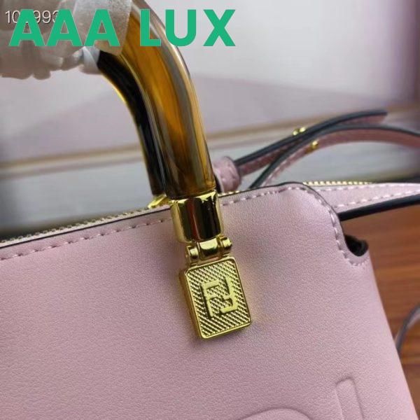 Replica Fendi Women FF By The Way Mini Small Boston Bag Light Pink Leather 9