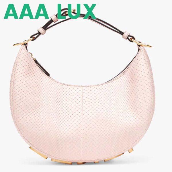 Replica Fendi Women FF Fendigraphy Small Pale Pink Python Leather Bag