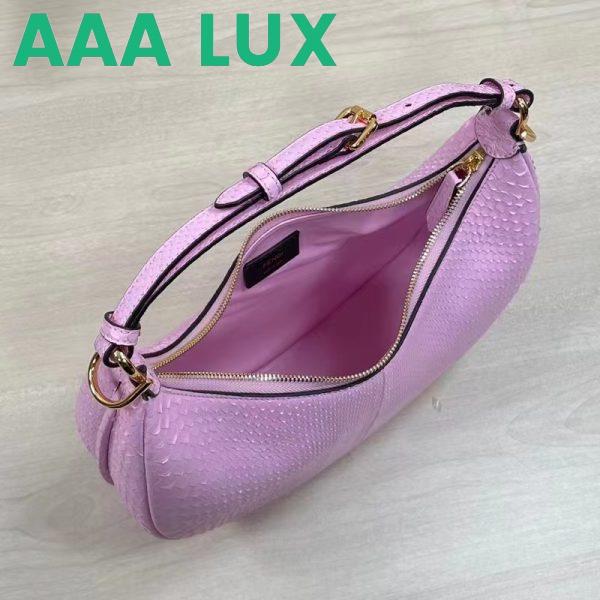 Replica Fendi Women FF Fendigraphy Small Pale Pink Python Leather Bag 8