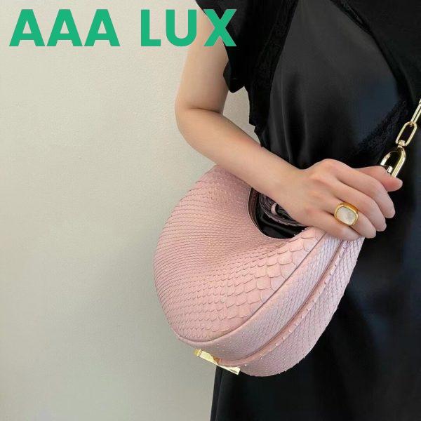 Replica Fendi Women FF Fendigraphy Small Pale Pink Python Leather Bag 11