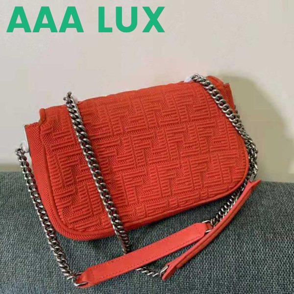 Replica Fendi Women Midi Baguette Chain FF Fabric Bag-Red 4