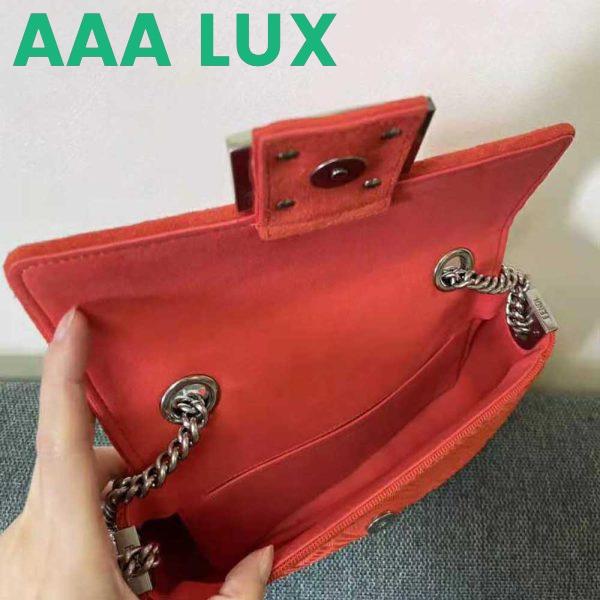 Replica Fendi Women Midi Baguette Chain FF Fabric Bag-Red 7