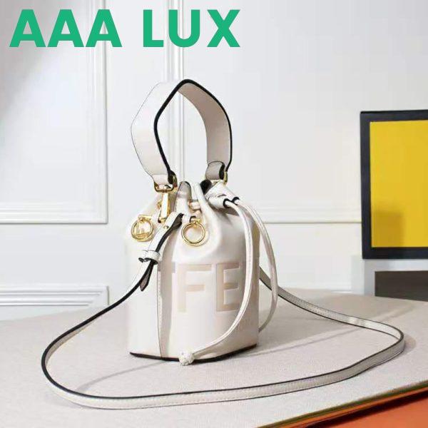 Replica Fendi Women Mon Tresor Leather Mini Bag-White 5