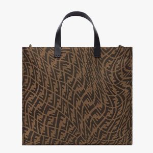 Replica Fendi Unisex Shopper Brown Jacquard FF Vertigo Bag