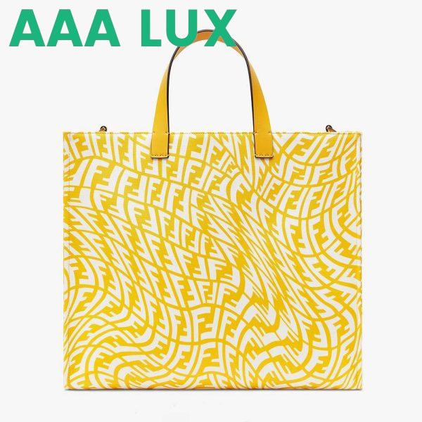 Replica Fendi Unisex Shopper Yellow Glazed Canvas Bag 2