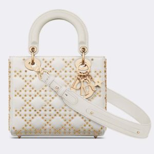 Replica Dior Women Small Lady Dior My ABCDior Bag Latte Lucky Star Cannage Lambskin 2