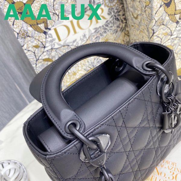Replica Dior Women Small Lady Dior My Abcdior Bag Black Ultramatte Cannage Calfskin 6