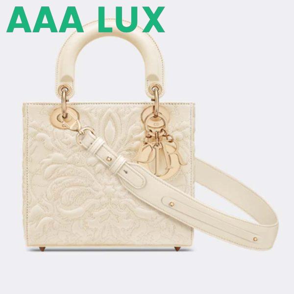 Replica Dior Women CD Small Lady Dior My ABCDior Bag Latte Quilted-Effect Lambskin