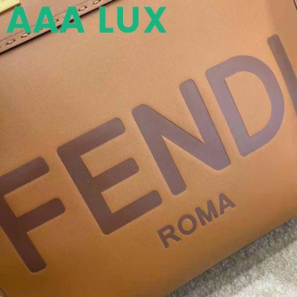 Replica Fendi Women Sunshine Medium Leather Shopper-Brown 10