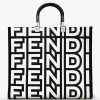 Replica Fendi FF Women Sunshine Medium Light Brown Leather Elaphe Shopper Bag 11