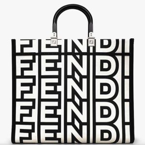 Replica Fendi FF Women Sunshine Medium Two-Tone Printed Leather Roma Capsule Shopper