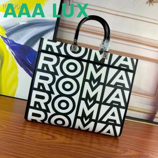Replica Fendi FF Women Sunshine Medium Two-Tone Printed Leather Roma Capsule Shopper 4
