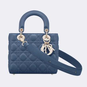 Replica Dior Women Small Lady Dior My Abcdior Bag Denim Blue Cannage Lambskin