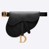 Replica Dior Women Saddle Belt Clutch in Black Embossed Grained Calfskin