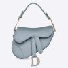 Replica Dior Women Mini Saddle Bag in Steel Gray Velvet