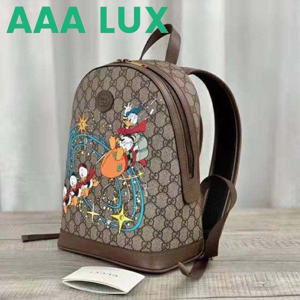 Replica Gucci Unisex Disney x Gucci Donald Duck Small Backpack Leather Interlocking G 3