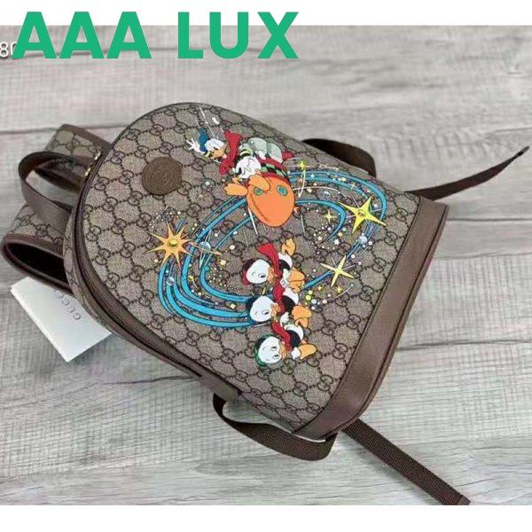 Replica Gucci Unisex Disney x Gucci Donald Duck Small Backpack Leather Interlocking G 4