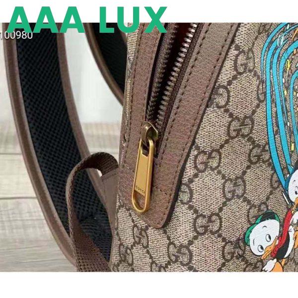 Replica Gucci Unisex Disney x Gucci Donald Duck Small Backpack Leather Interlocking G 10