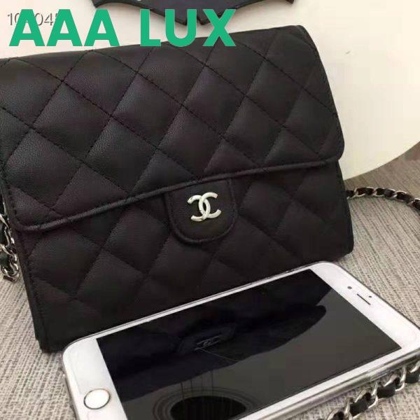 Replica Chanel Women Classic Clutch with Chain in Lambskin Leather-Black 7