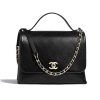 Replica Chanel Women Flap Bag with Top Handle in Grained Calfskin Leather-Black 11