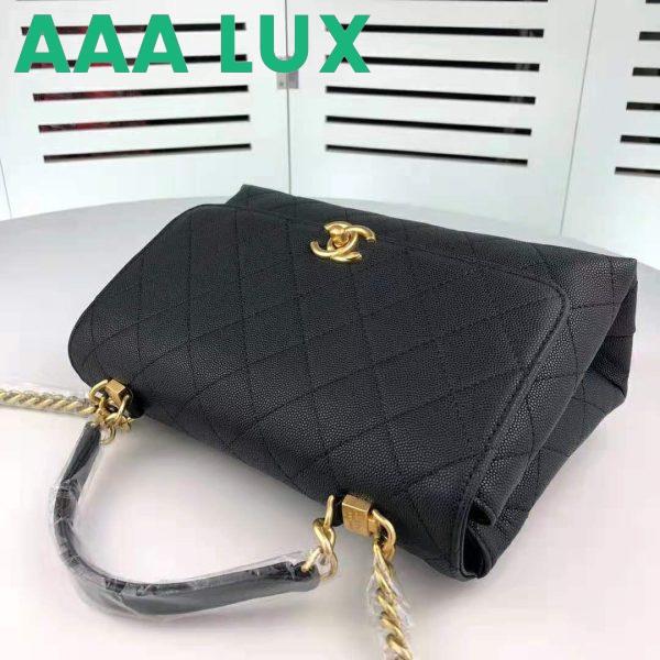 Replica Chanel Women Flap Bag with Top Handle in Calfskin-Black 4