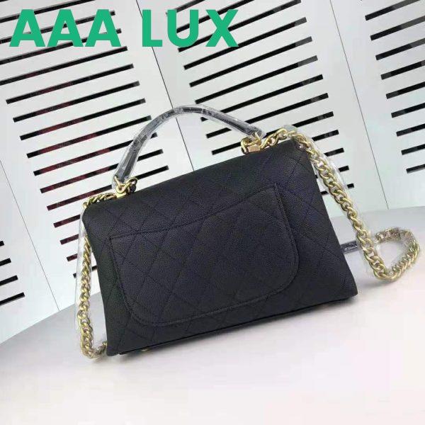 Replica Chanel Women Flap Bag with Top Handle in Calfskin-Black 6