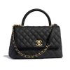 Replica Chanel Women Flap Bag with Top Handle in Calfskin-Black 11