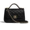 Replica Chanel Women Flap Bag with Top Handle in Grained Calfskin Leather-White 7