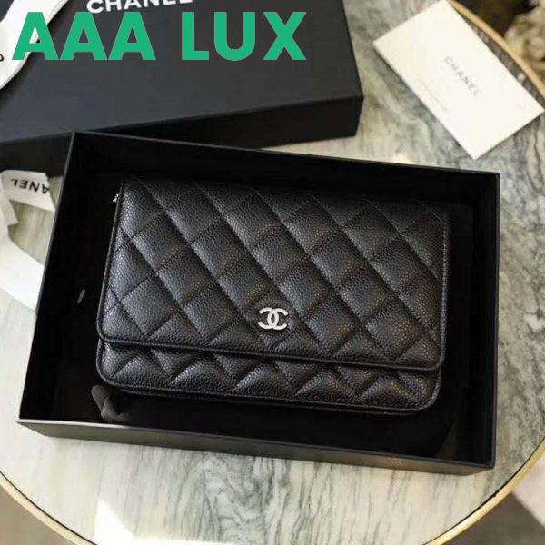 Replica Chanel Women Classic Wallet On Chain Lambskin Leather-Black 3