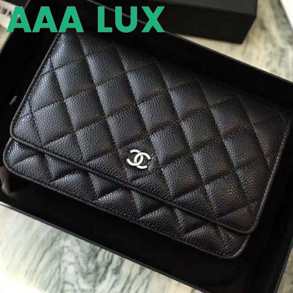 Replica Chanel Women Classic Wallet On Chain Lambskin Leather-Black 5