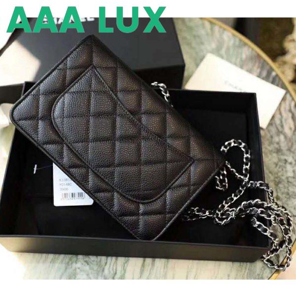 Replica Chanel Women Classic Wallet On Chain Lambskin Leather-Black 7