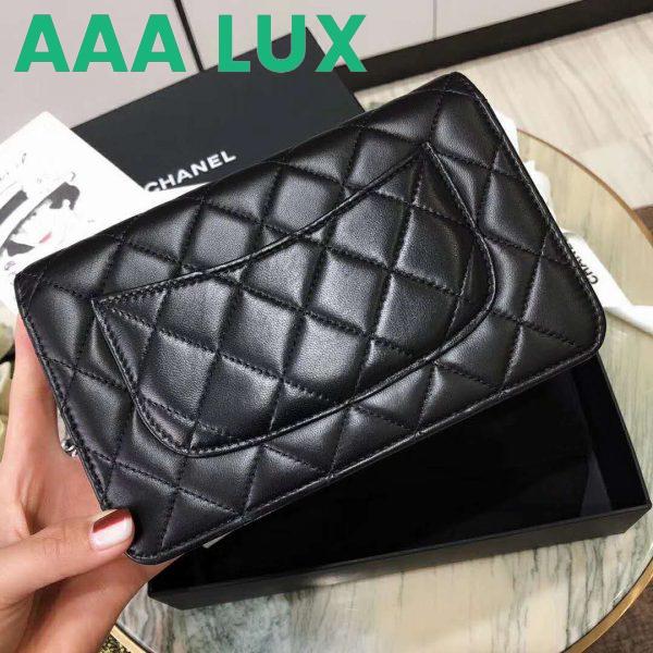 Replica Chanel Women Classic Wallet On Chain Lambskin Leather-Black 13