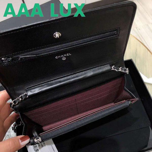 Replica Chanel Women Classic Wallet On Chain Lambskin Leather-Black 15