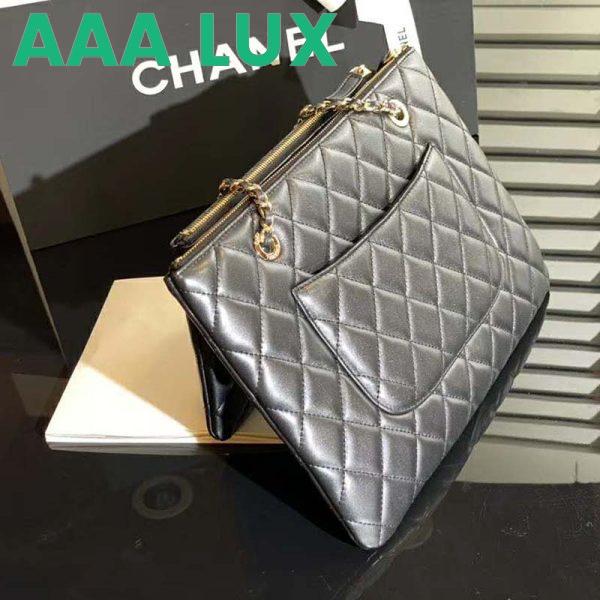 Replica Chanel Women Clutch with Chain in Shiny Lambskin Leather-Black 4