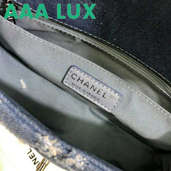 Replica Chanel Women Large Flap Bag Denim & Silver-Tone Metal-Blue 10