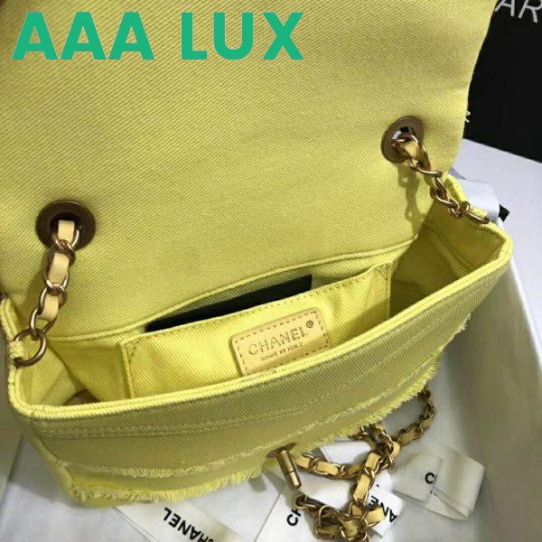Replica Chanel Women Small Flap Bag Denim & Gold-Tone Metal-Yellow 8