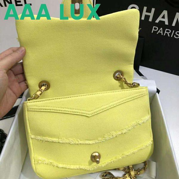 Replica Chanel Women Small Flap Bag Denim & Gold-Tone Metal-Yellow 9