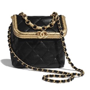 Replica Chanel Women Small Kiss-Lock Bag Lambskin & Gold-Tone Metal