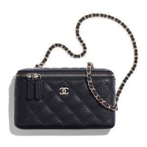 Replica Chanel Women Small Vanity with Classic Chain Grained Calfskin Leather