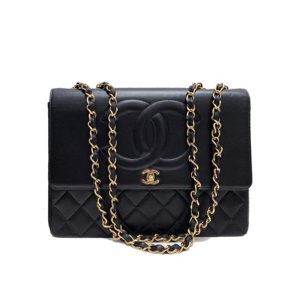 Replica Chanel Women Vintage Maxi Flap Bag in Goatskin Leather-Black