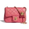 Replica Chanel Women Mini Flap Bag Lambskin & Gold-Tone Metal Coral
