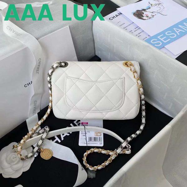 Replica Chanel Women Mini Flap Bag Lambskin Glass Imitation Pearls Strass Gold Silver 4