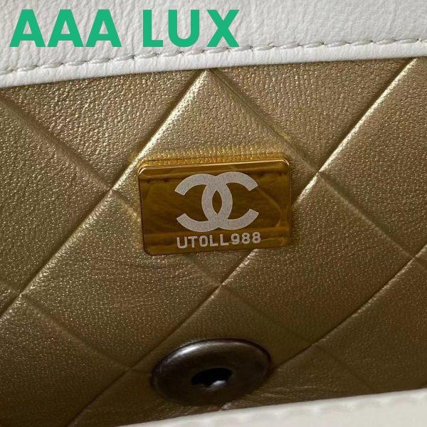 Replica Chanel Women Mini Flap Bag Lambskin Glass Imitation Pearls Strass Gold Silver 10