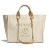 Replica Chanel Women Shopping Bag Mixed Fibers Imitation Pearls & Gold-Tone Metal