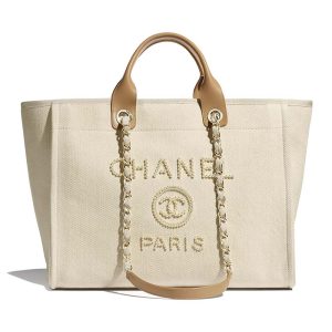 Replica Chanel Women Shopping Bag Mixed Fibers Imitation Pearls & Gold-Tone Metal 2
