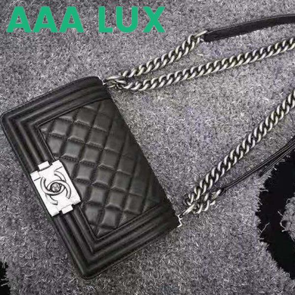 Replica Chanel Women Small Boy Chanel Handbag in Calfskin Leather-Black 3