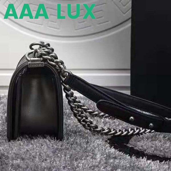Replica Chanel Women Small Boy Chanel Handbag in Calfskin Leather-Black 7