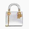 Replica Dior Mini Lady Dior Bag with Chain in Pink Metallic Calfskin 10