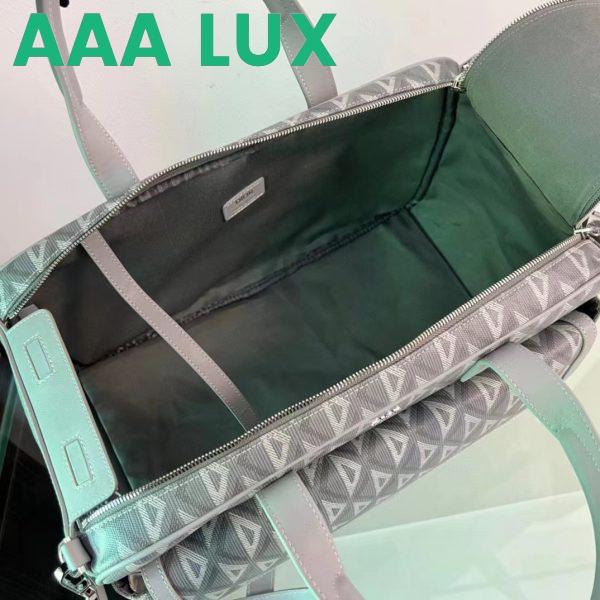 Replica Dior Unisex CD Hit The Road Pet Carrier Bag Gray Diamond Canvas Smooth Calfskin 9